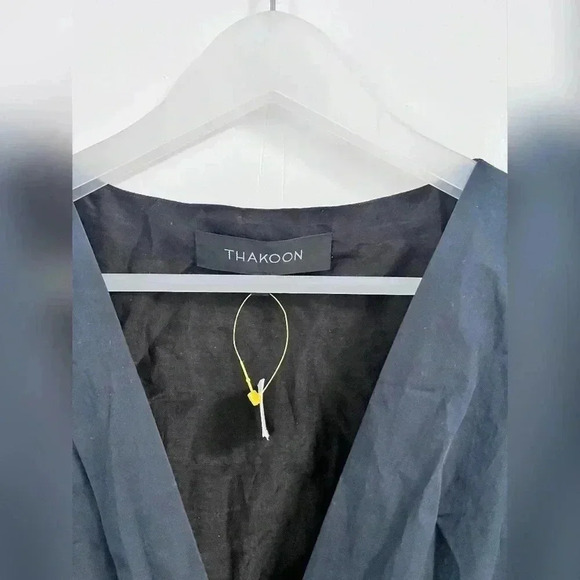 Thakoon Eyelet Lace Black V Neck Mini Silk Sleeveless Dress LIKE NEW - Picture 2 of 4